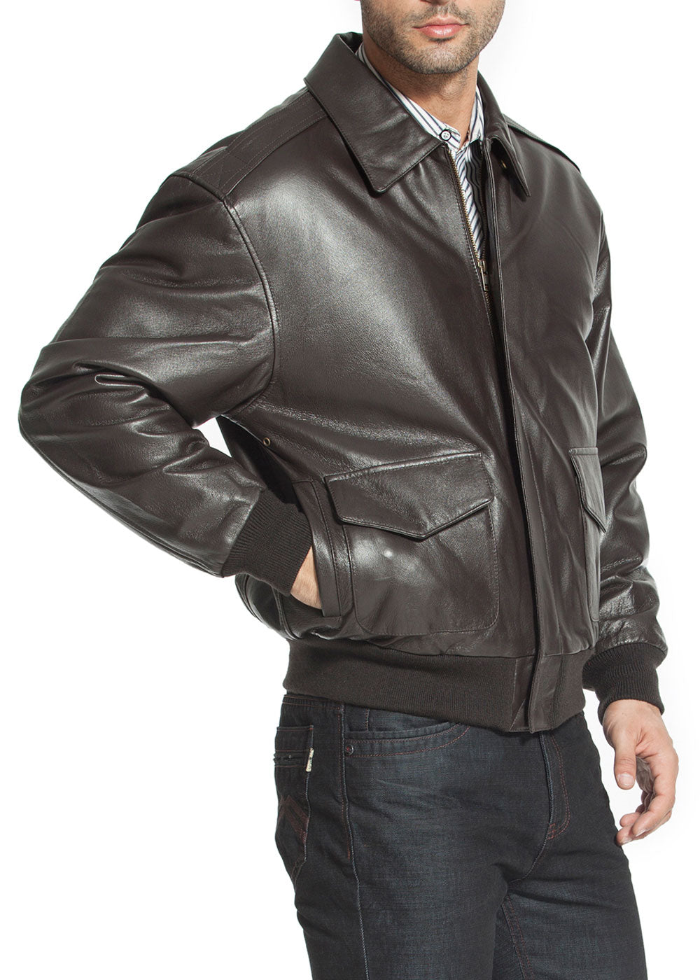 Landing Leathers Men Air Force A-2 Leather Flight Bomber Jacket