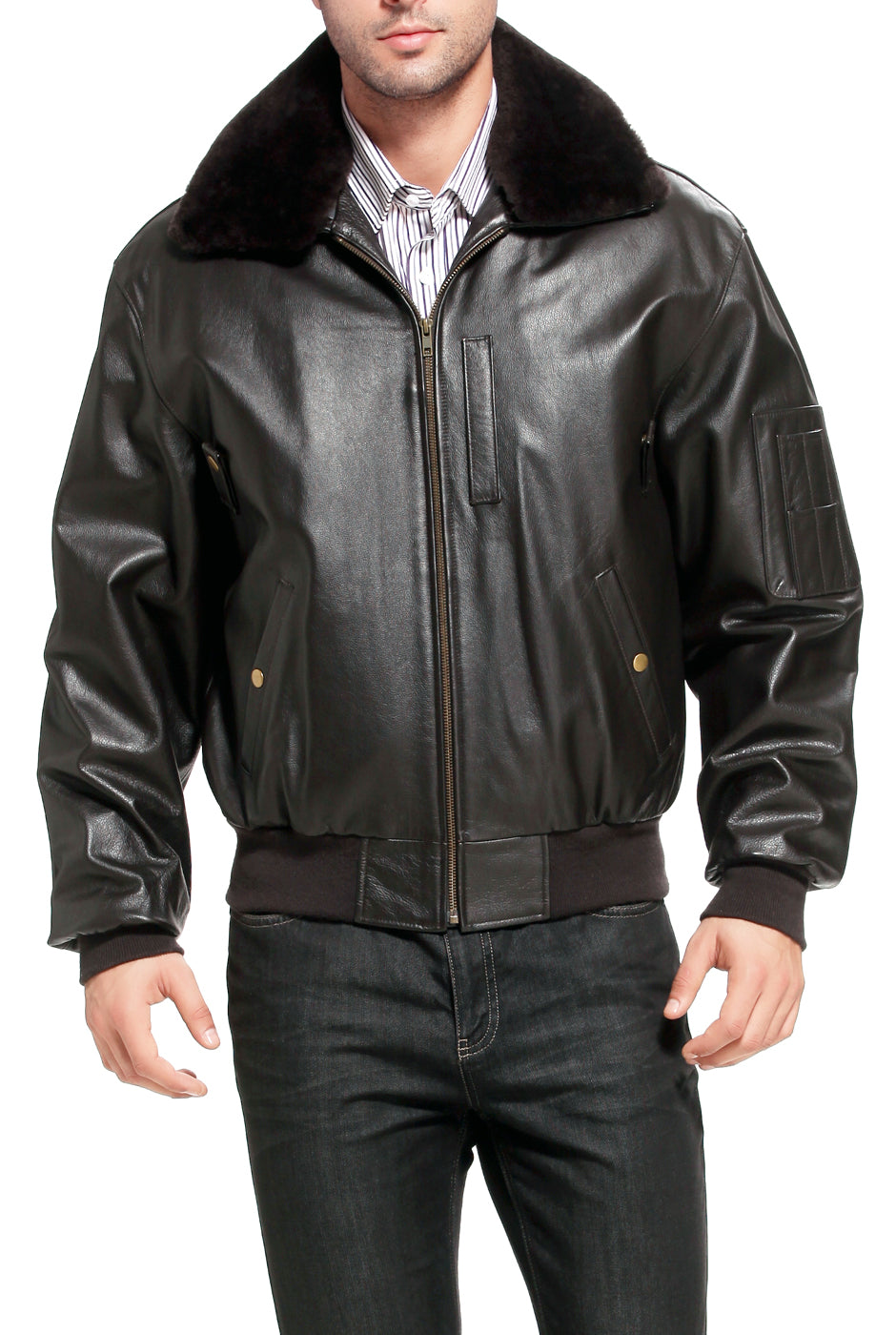 Landing Leathers Men's Air Force B-15 Cowhide Leather Flight Bomber Jacket