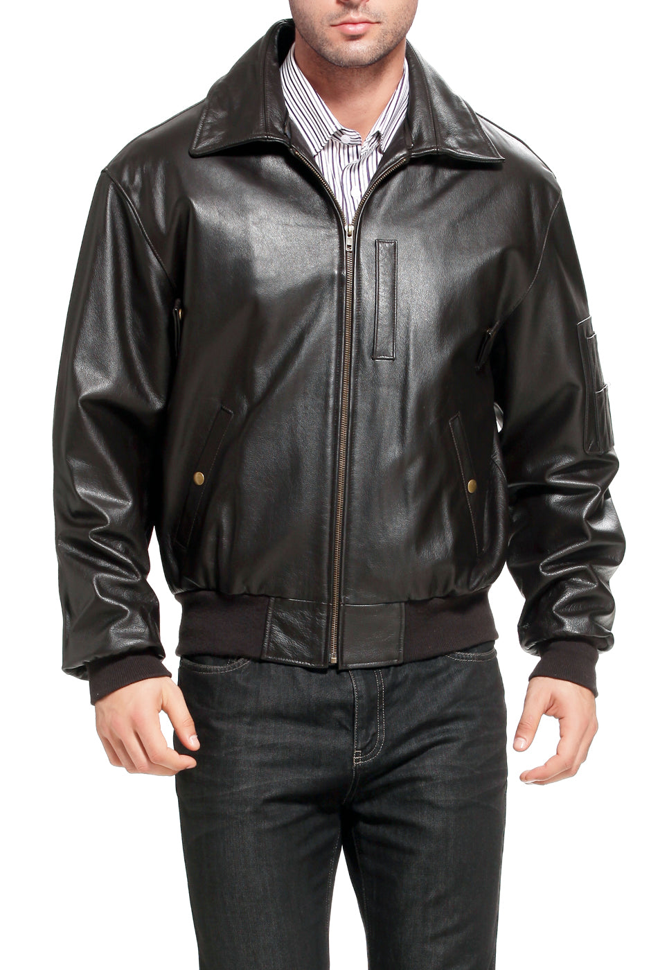 Landing Leathers Men's Air Force B-15 Cowhide Leather Flight Bomber Jacket