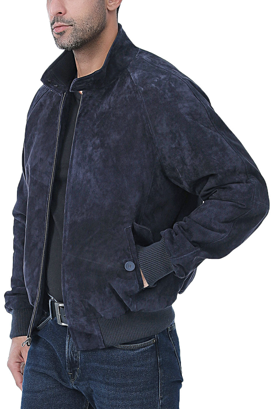 Landing Leathers Men WWII Suede Leather Bomber Jacket