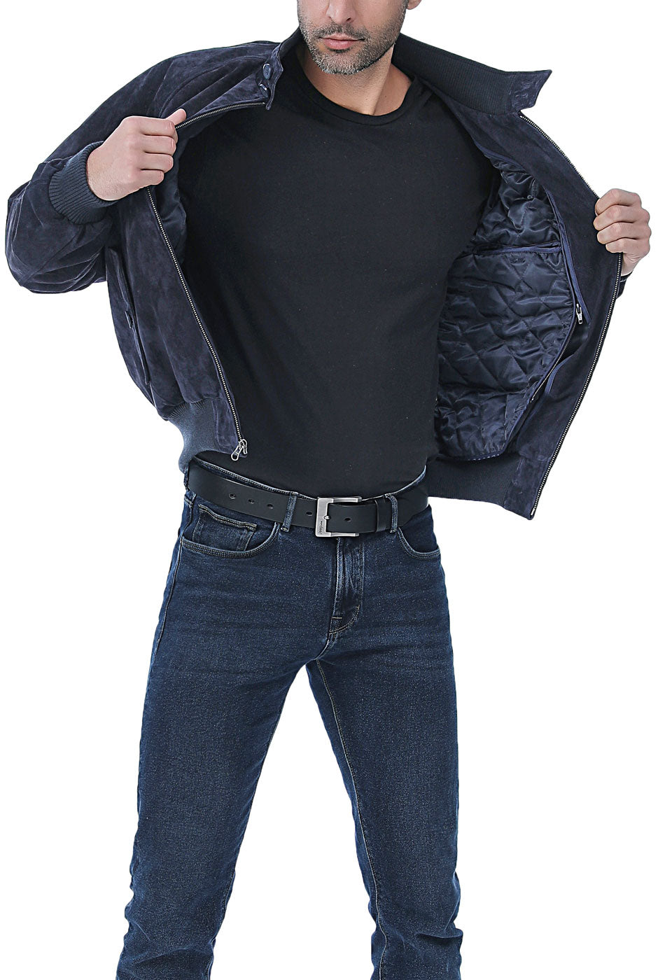 Landing Leathers Men WWII Suede Leather Bomber Jacket