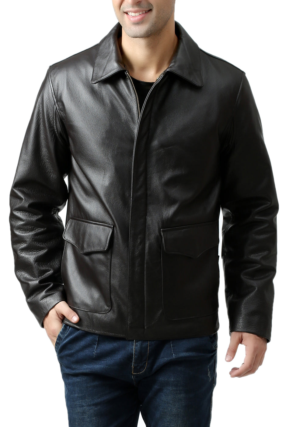 Landing Leathers Men Voyager Indy-Style Goatskin Leather Adventurer Jacket