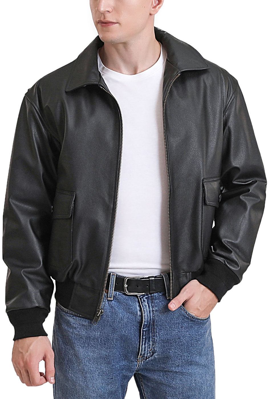 Landing Leathers Men Air Force G-2 Leather Flight Bomber Jacket