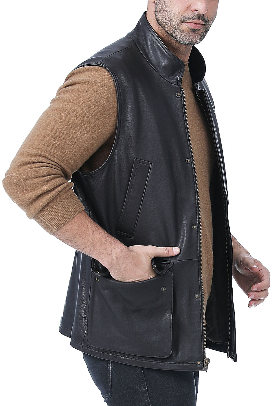 Landing Leathers Men Goatskin Leather Munitions Vest