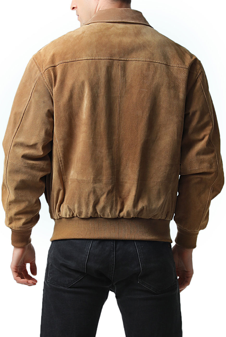 Landing Leathers Men Air Force A-2 Suede Leather Flight Bomber Jacket