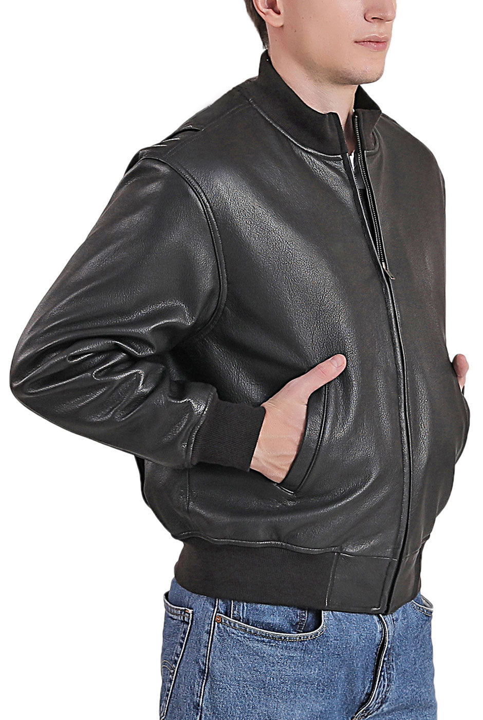 Landing Leathers Men WWII Leather Tanker Jacket