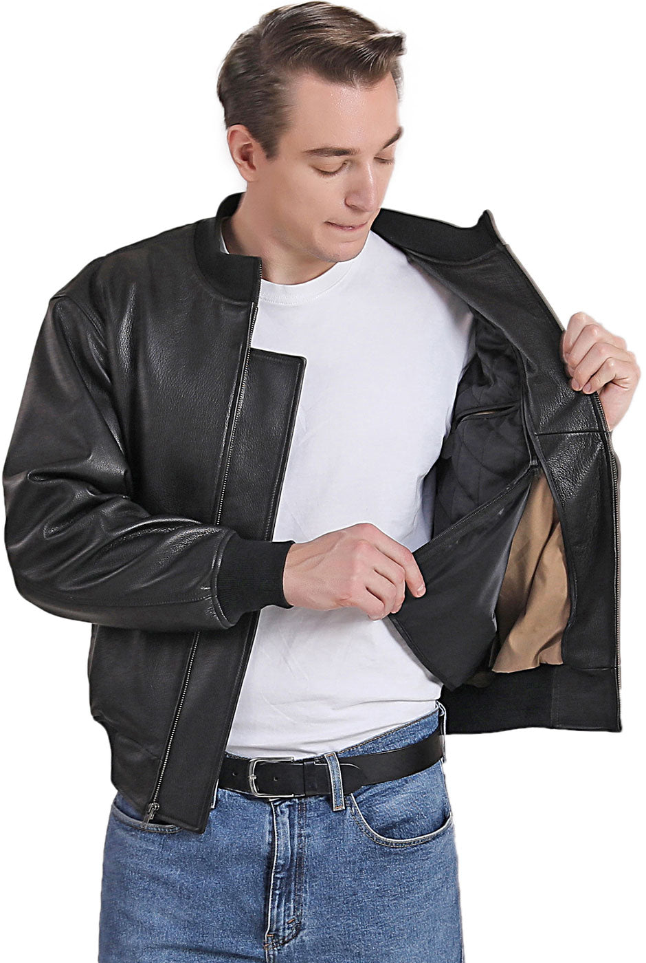 Landing Leathers Men WWII Leather Tanker Jacket