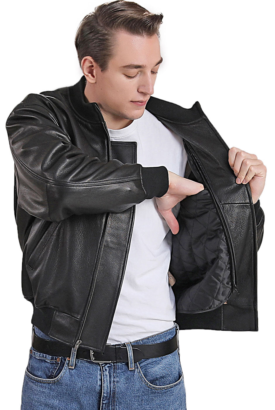 Landing Leathers Men WWII Leather Tanker Jacket