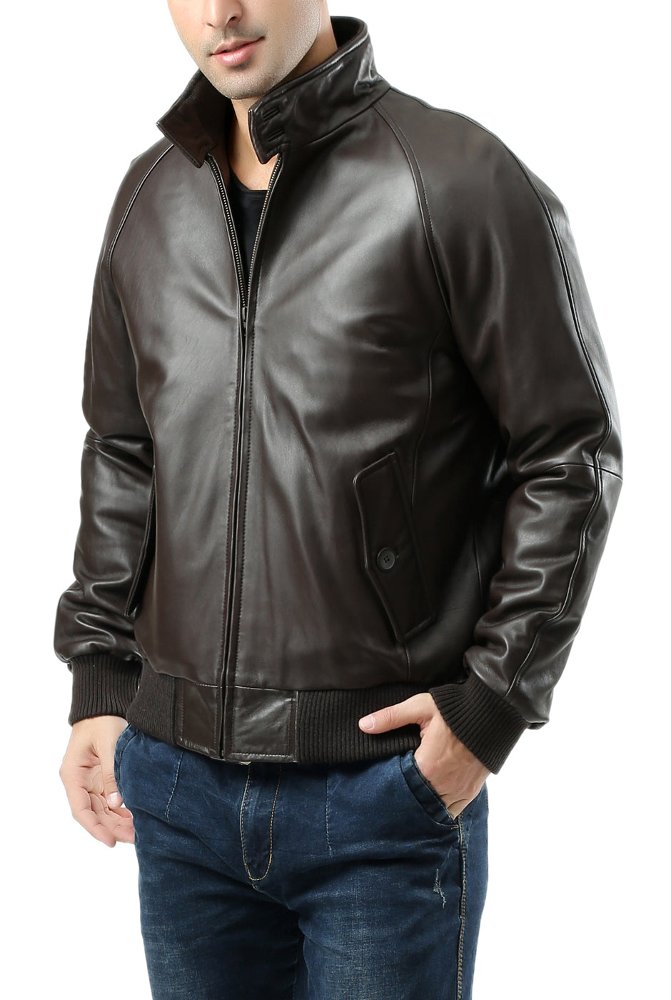 Landing Leathers Men WWII Lambskin Leather Bomber Jacket