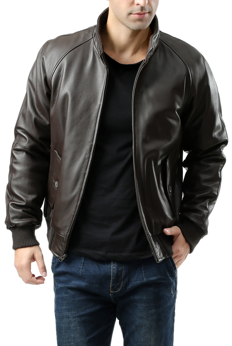 Landing Leathers Men WWII Lambskin Leather Bomber Jacket