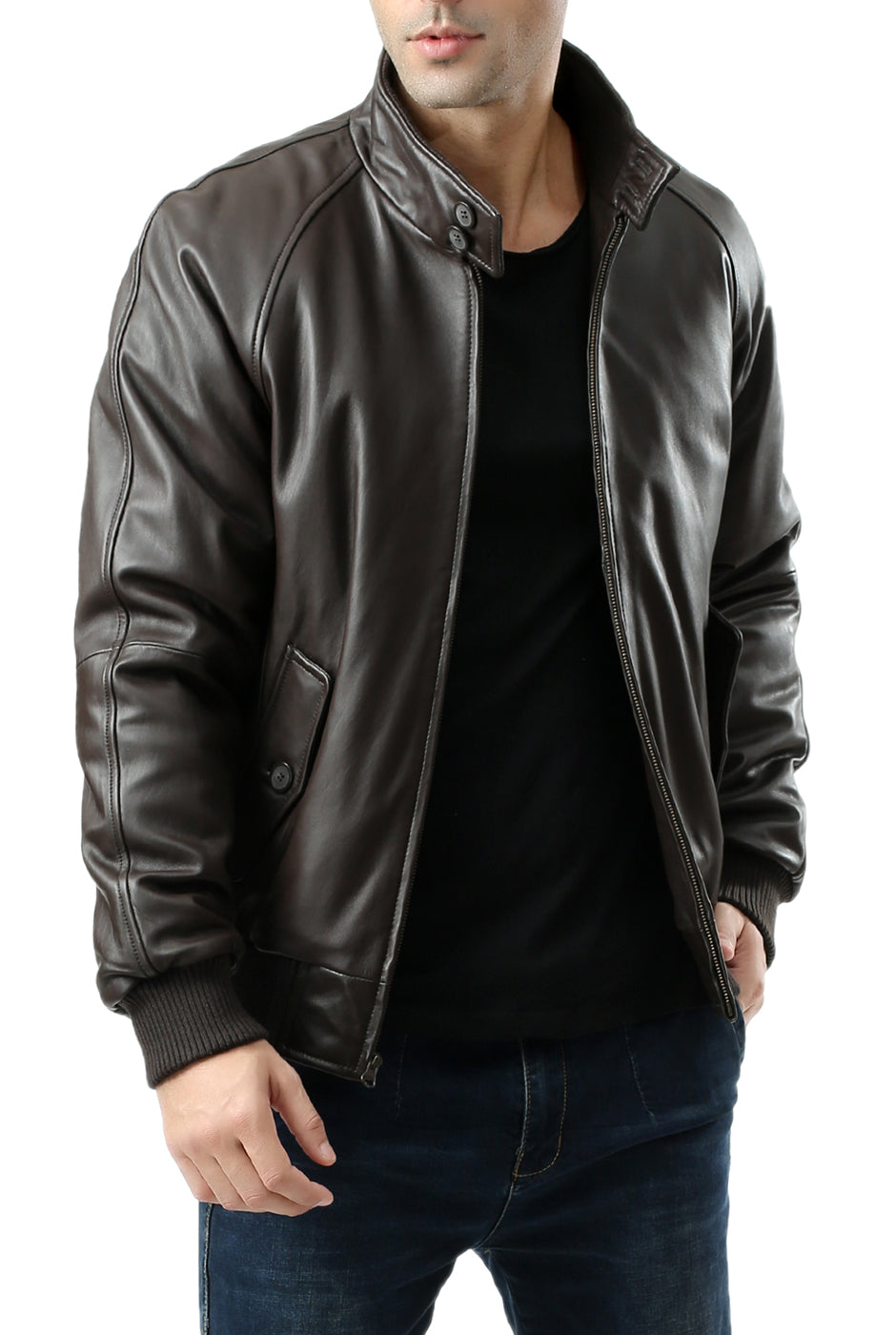 Landing Leathers Men WWII Lambskin Leather Bomber Jacket