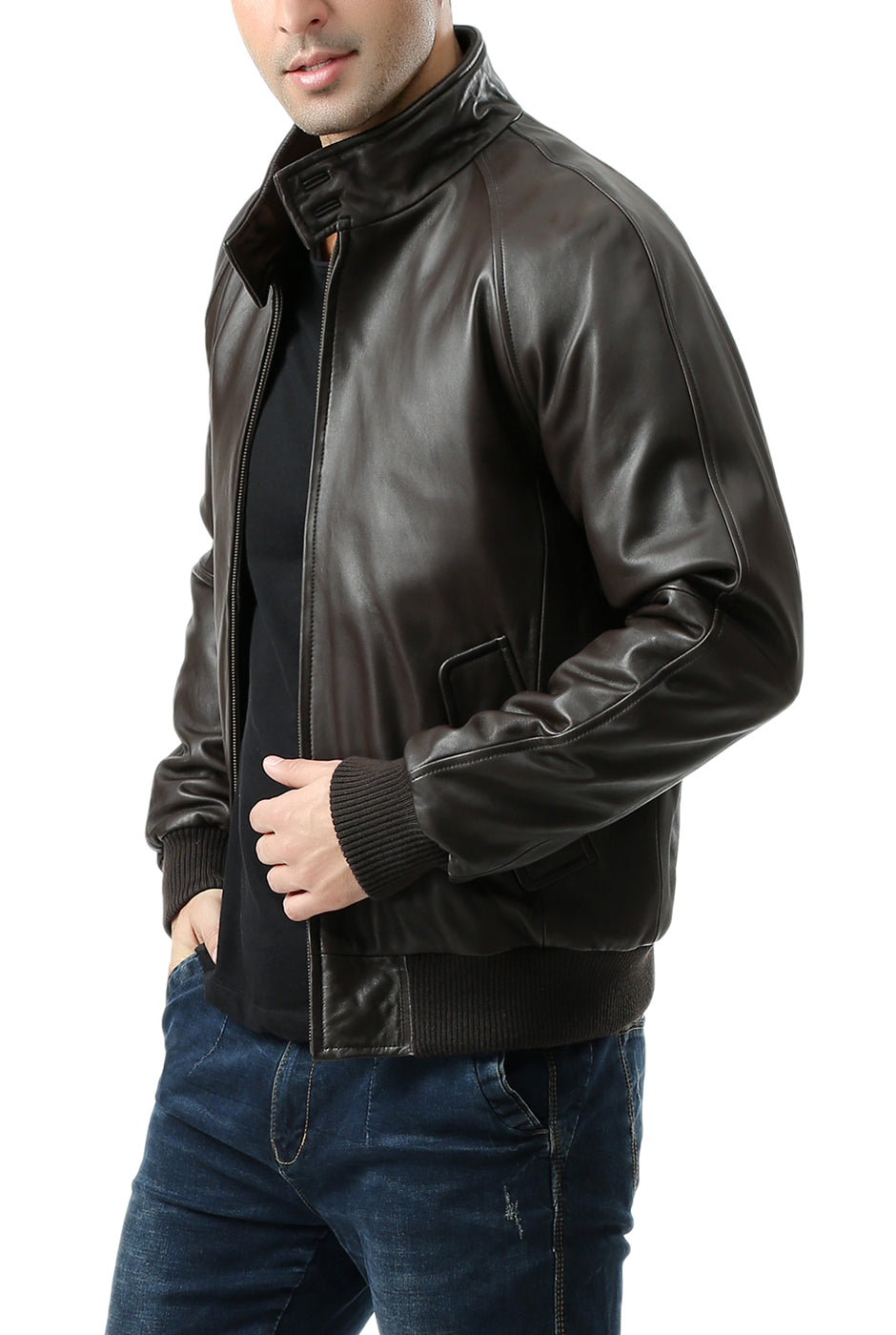 Landing Leathers Men WWII Lambskin Leather Bomber Jacket