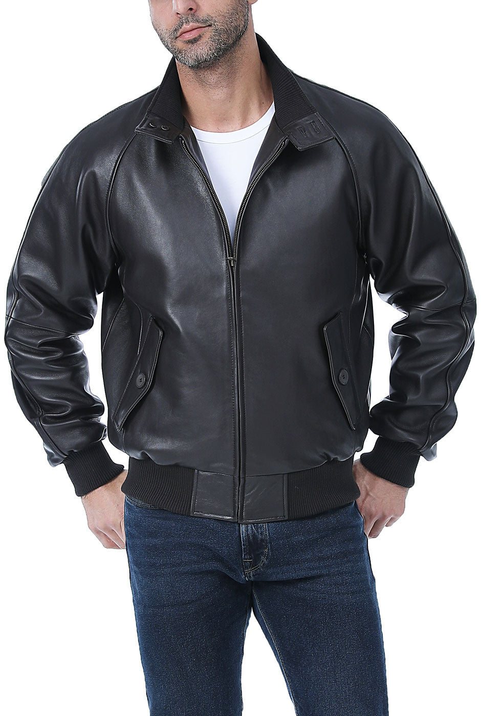 Landing Leathers Men WWII Lambskin Leather Bomber Jacket