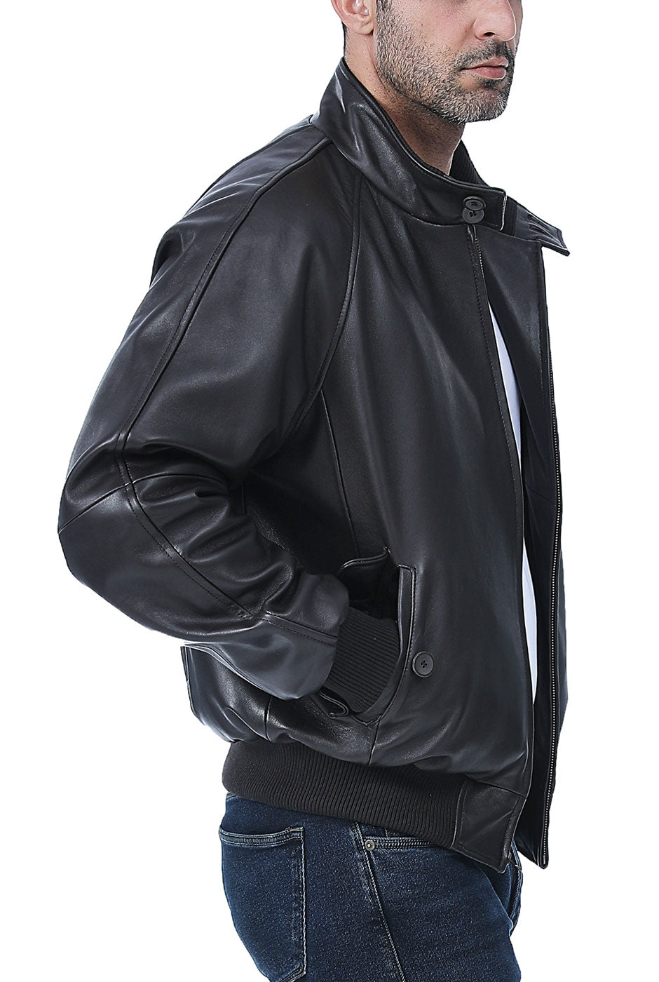 Landing Leathers Men WWII Lambskin Leather Bomber Jacket