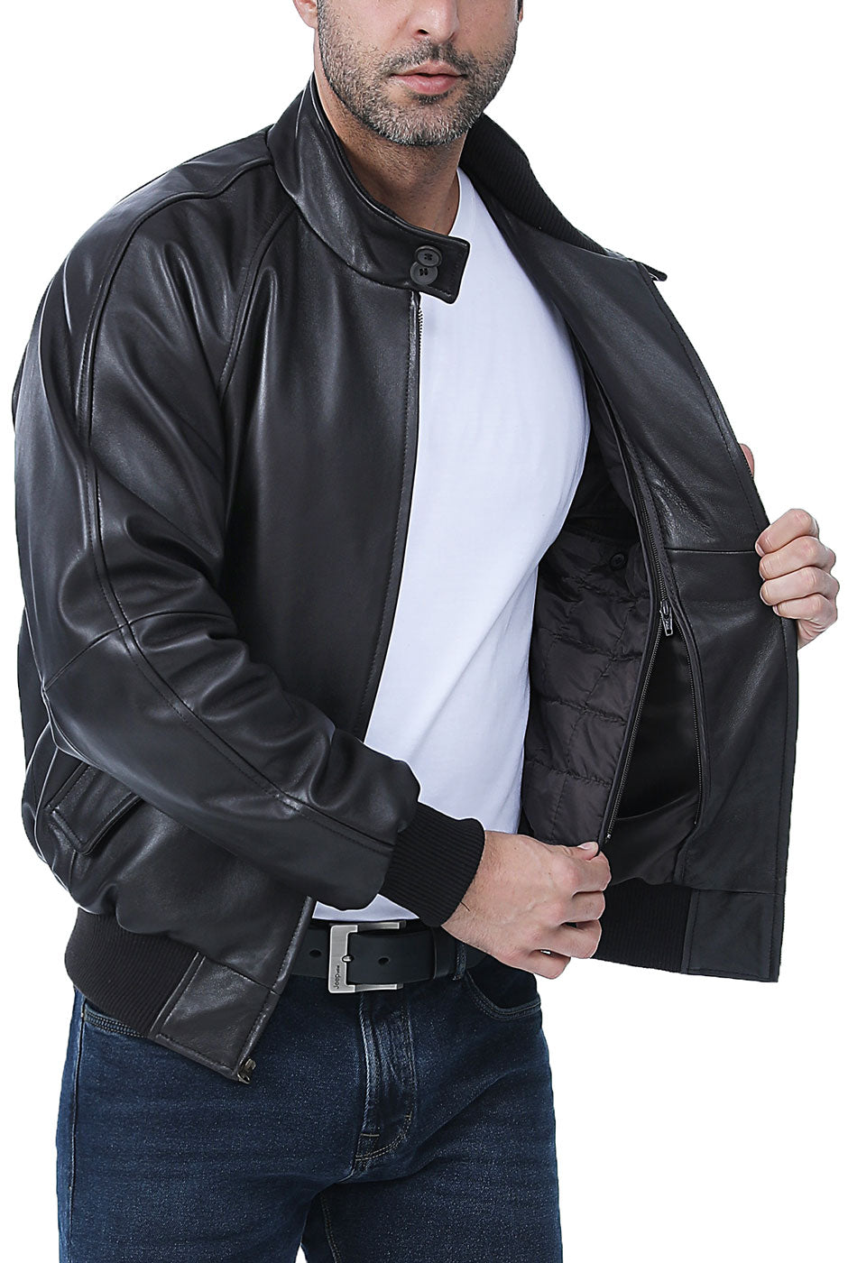 Landing Leathers Men WWII Lambskin Leather Bomber Jacket