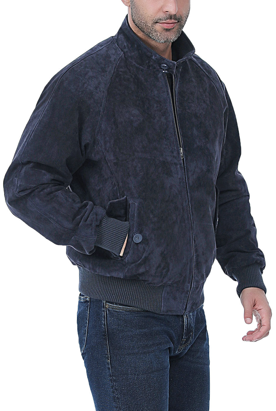 Landing Leathers Men WWII Suede Leather Bomber Jacket