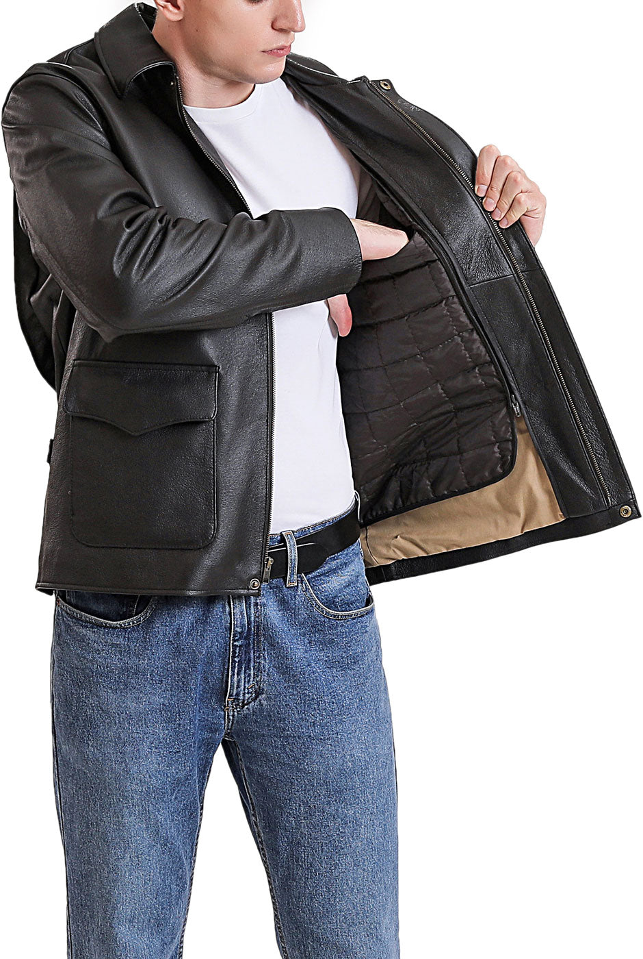 Landing Leathers Men Hero Indy-Style Cowhide Leather Jacket