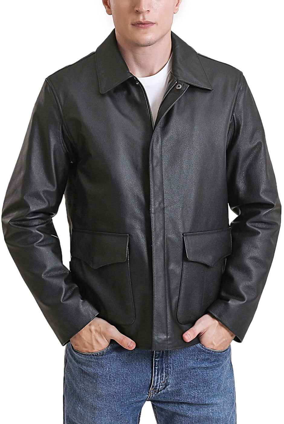 Landing Leathers Men Hero Indy-Style Cowhide Leather Jacket