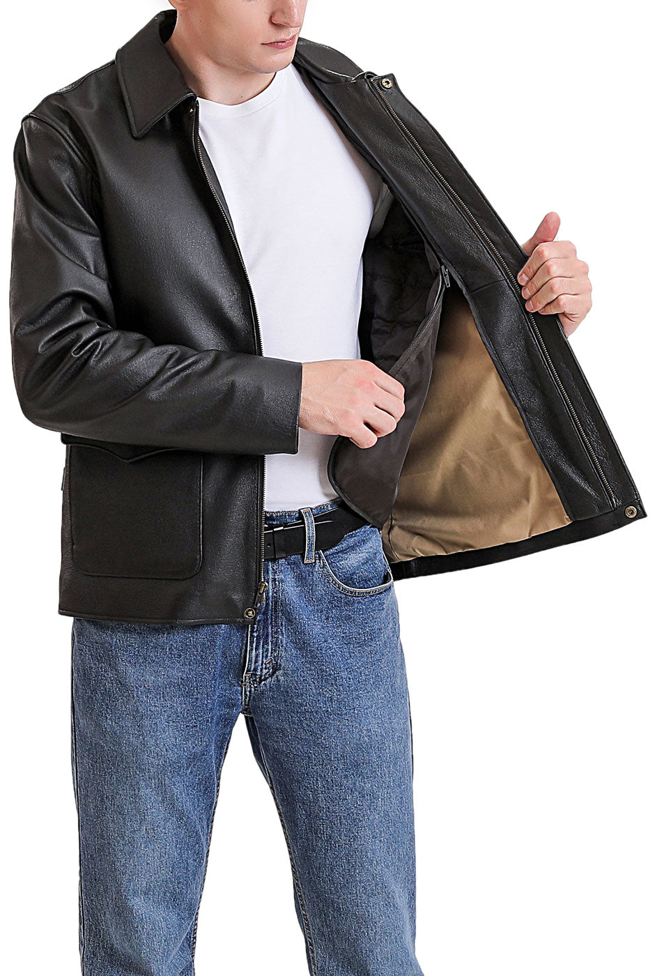 Landing Leathers Men Hero Indy-Style Cowhide Leather Jacket