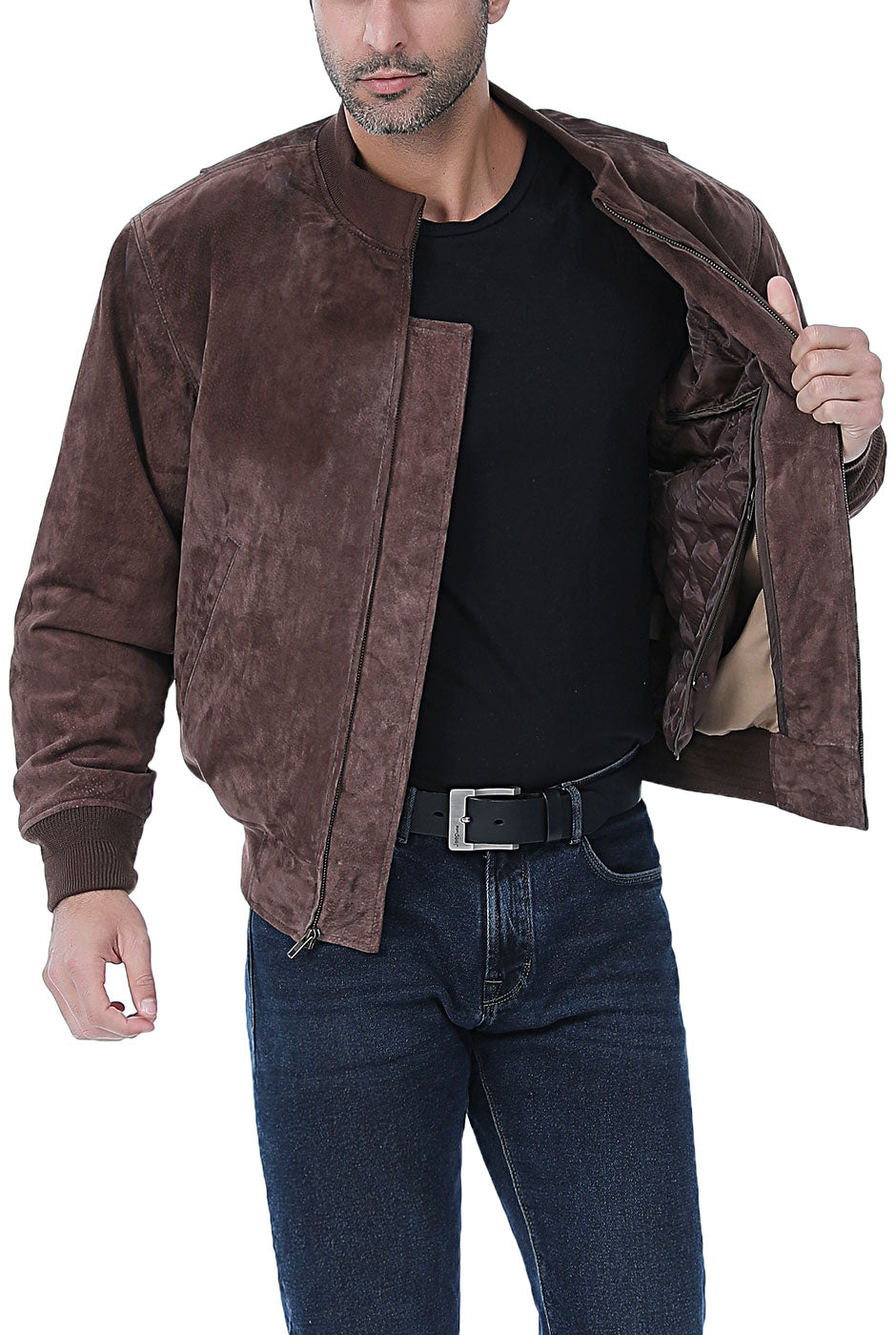 Landing Leathers Men WWII Suede Leather Tanker Jacket