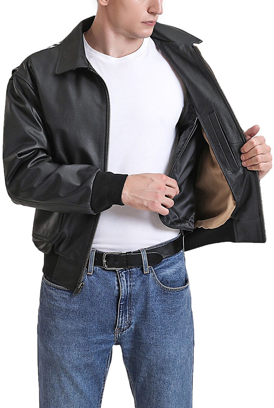 Landing Leathers Men Air Force G-2 Leather Flight Bomber Jacket