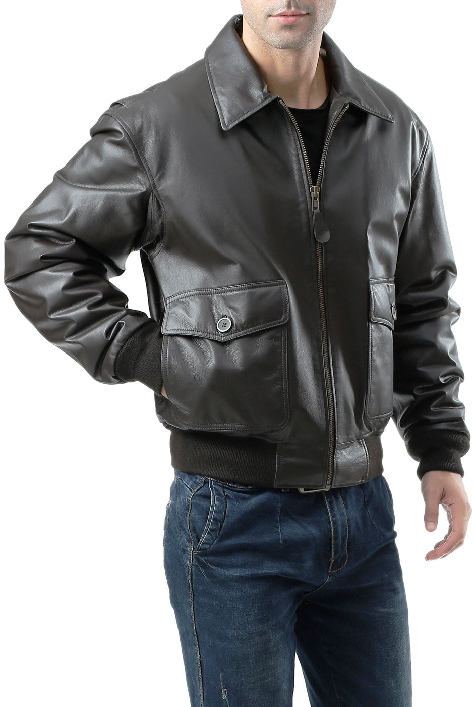 Landing Leathers Men Air Force G-2 Leather Flight Bomber Jacket