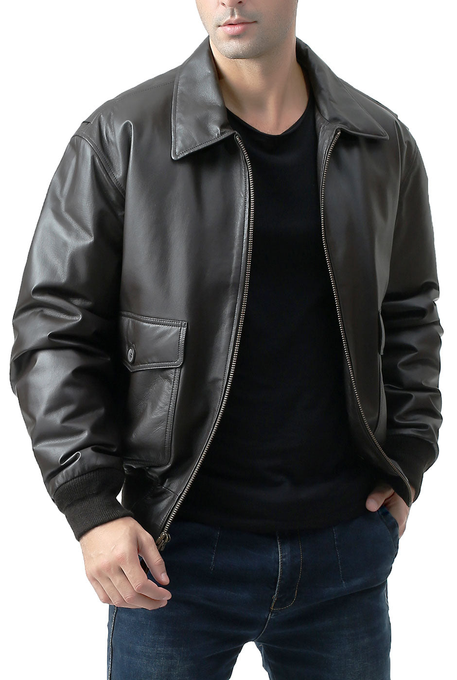 Landing Leathers Men Air Force G-2 Leather Flight Bomber Jacket