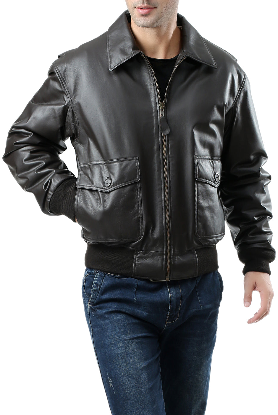 Landing Leathers Men Air Force G-2 Leather Flight Bomber Jacket