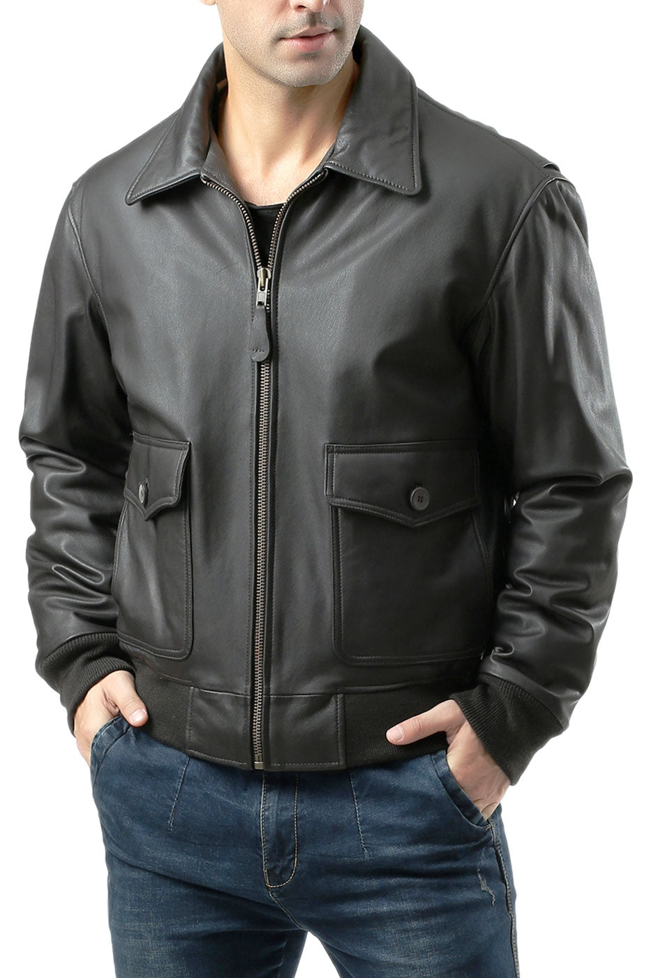 Landing Leathers Men Air Force G-2 Goatskin Leather Flight Bomber Jack