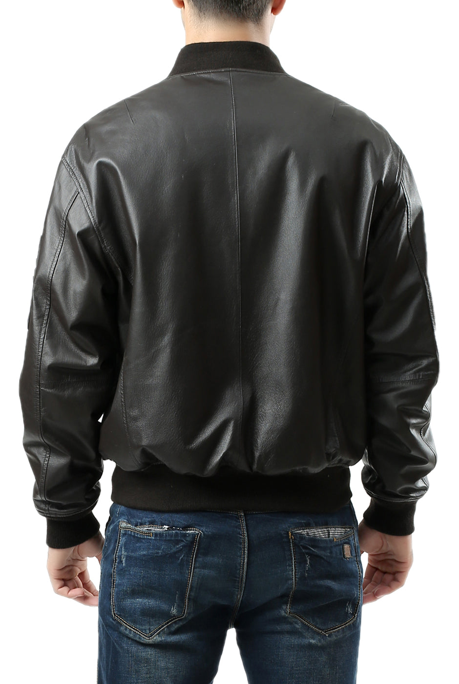 Landing Leathers Men MA-1 Leather Flight Bomber Jacket