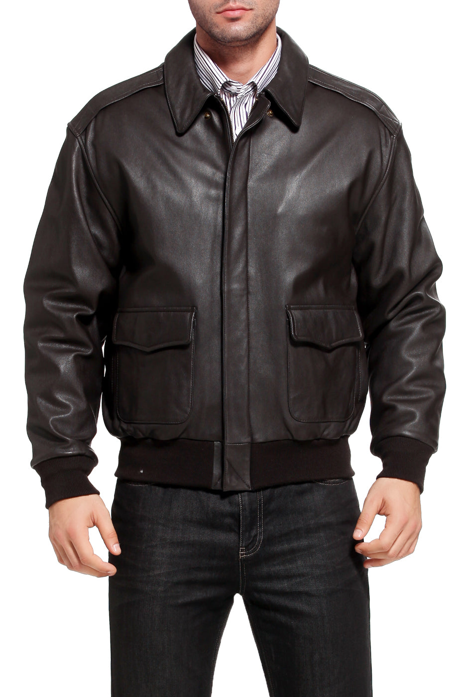 Landing Leathers Men Air Force A2 Leather Flight Bomber Jacket