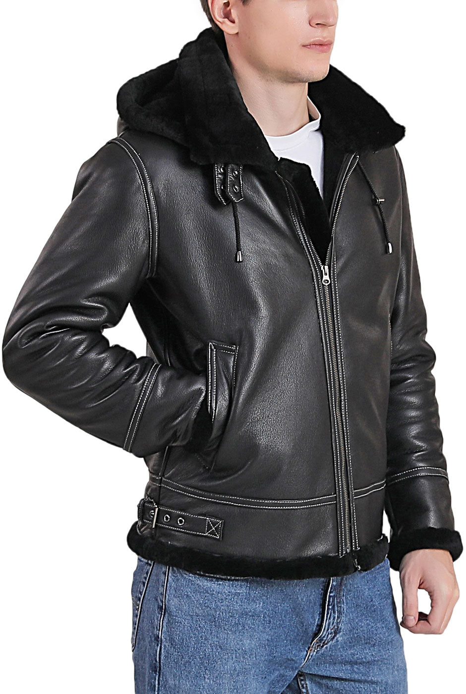 Landing Leathers Men Monogram Collection B-3 Sheepskin Bomber Jacket